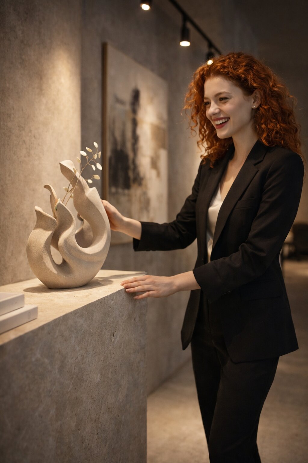 интерьерная композиция с вазой и мягким светом — живой интерьер